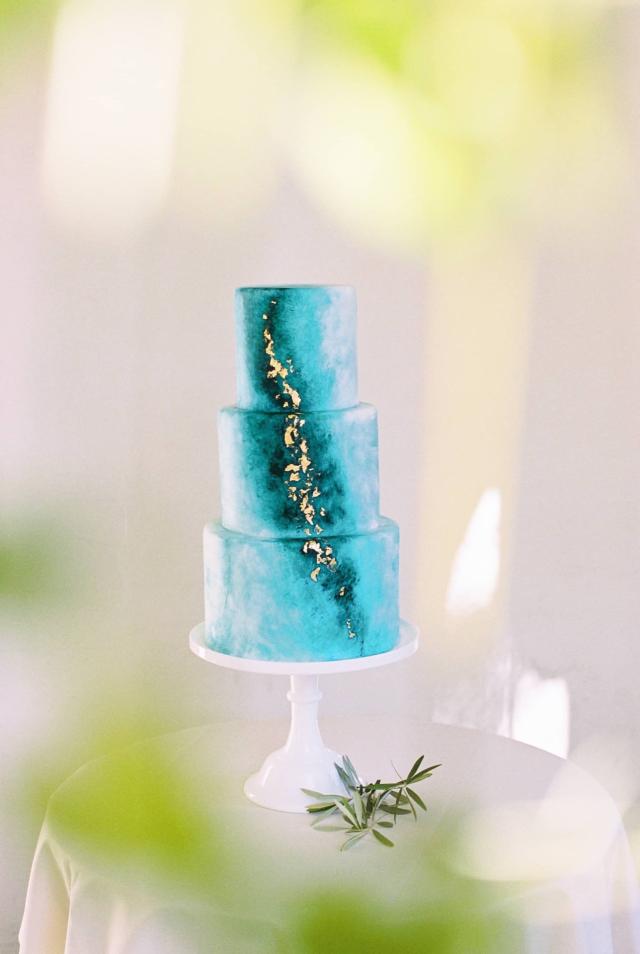 Blue 3 Tiered Cake at Romantic Riviera