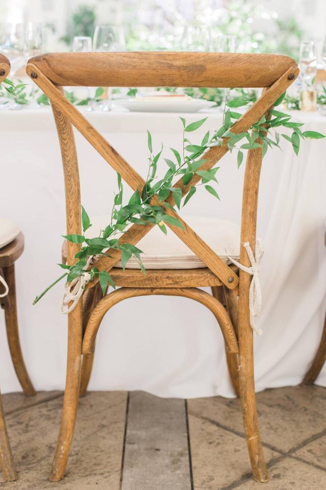 Guest Chair with Vine at Evelyn & Gus' Wedding