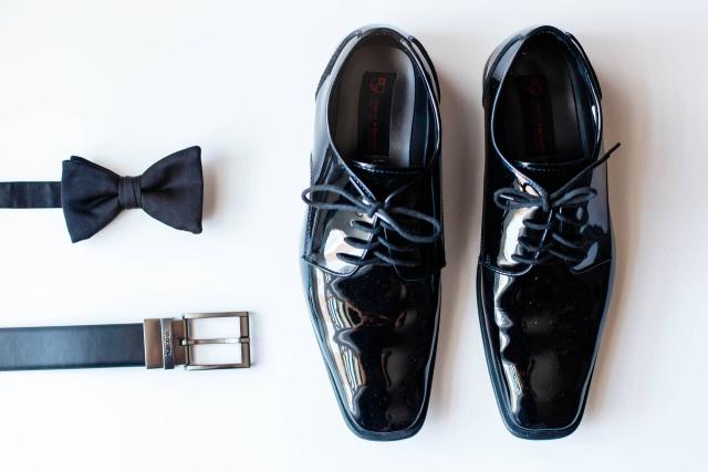 Groom's Shoes, Tie, & Belt at Evelyn & Gus' Wedding