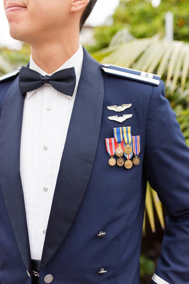 Groom's Jacket Medals at Angela & Kevin's Wedding