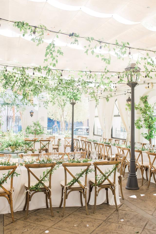 Guest Tables with Vines at Evelyn & Gus' Wedding