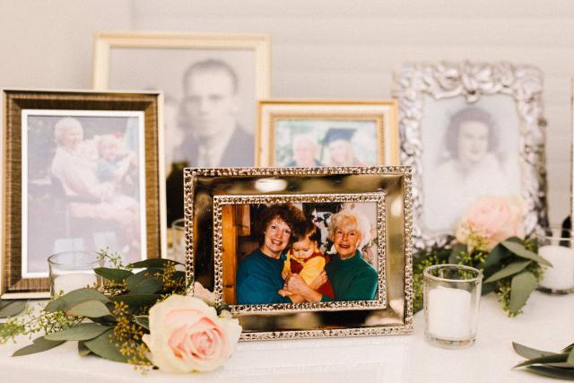 Closeup View of Frames Photographs at Stephanie & Grant's Wedding