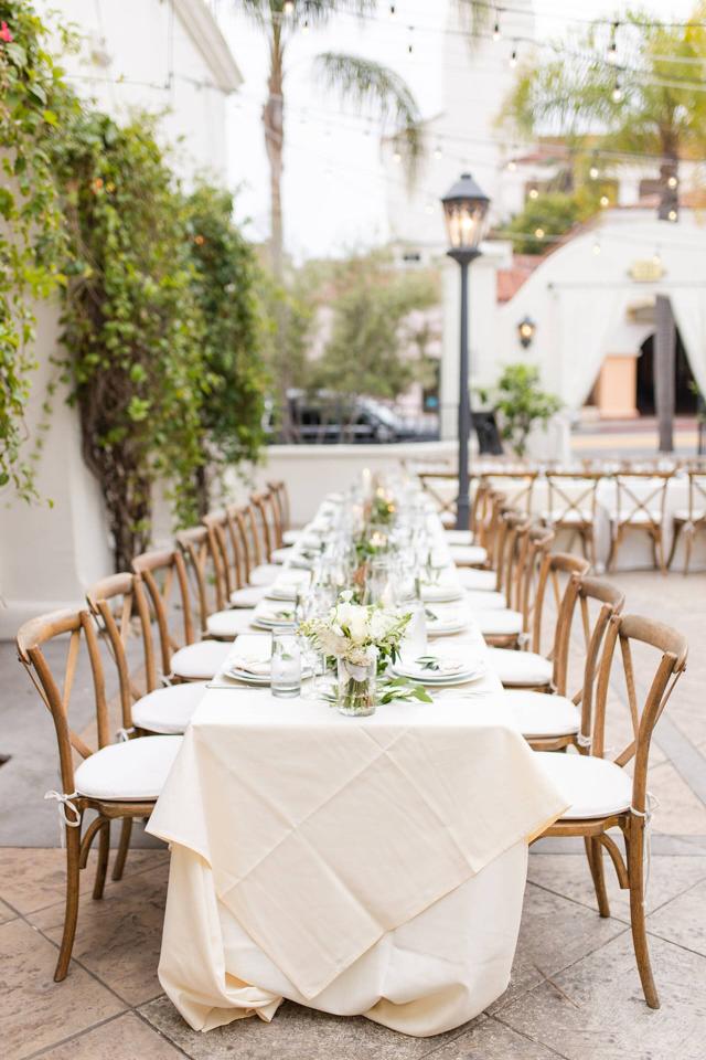 Long Guest Table & Chairs at Angela & Kevin's Wedding