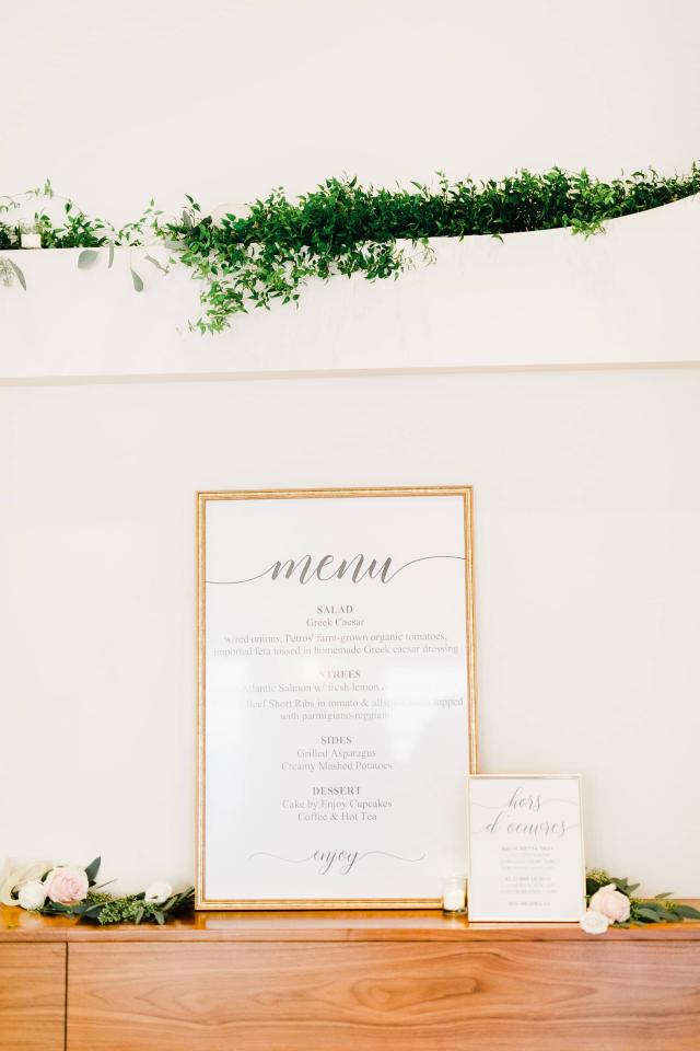 Wedding Reception Food Menu at Stephanie & Grant's Wedding