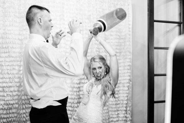 Bride & Groom Taking Funny Photos at Stephanie & Grant's Wedding