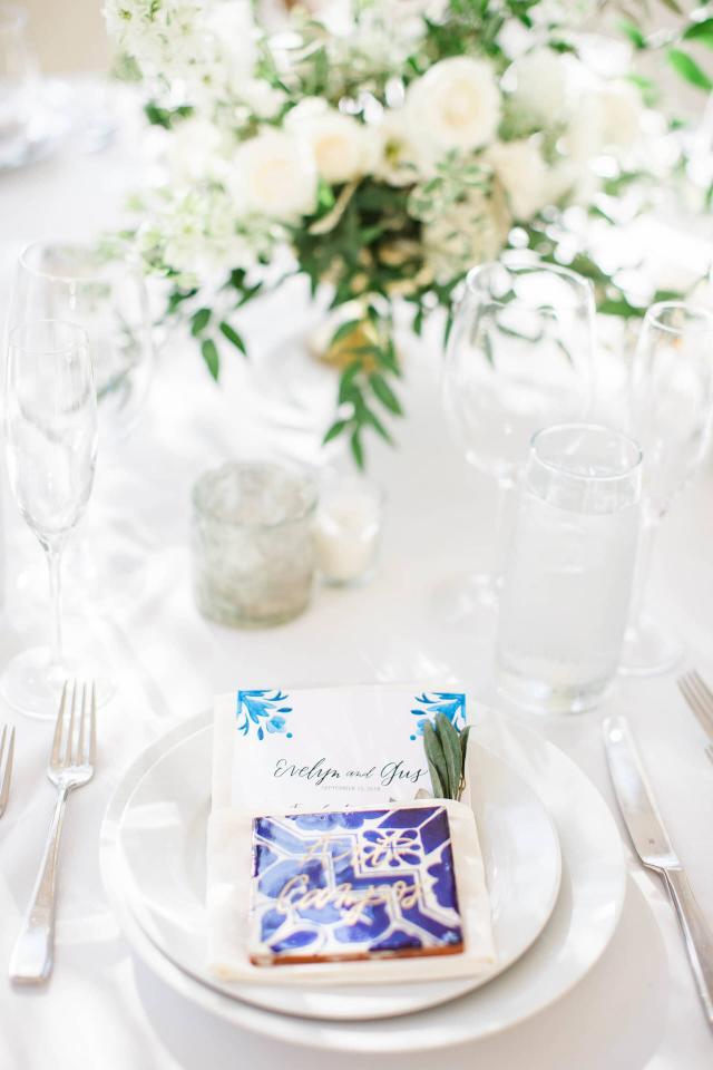 Guest Placemat with Flowers at Evelyn & Gus' Wedding