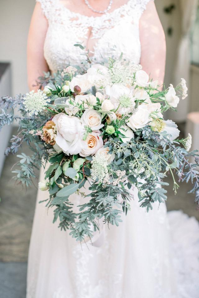 Bride Holding Bouquet for Karen & Andy’s Wedding