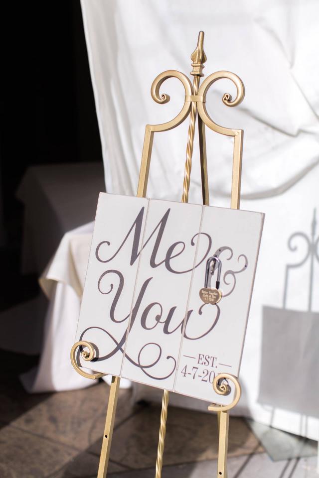Me & You Sign at Carly & Ben's Wedding