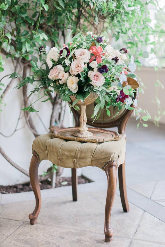 Old Chair with Flowers for Spanish Nights