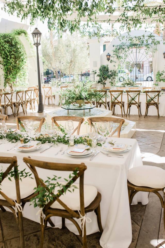 Guest Tables with Vines Overtop at Evelyn & Gus' Wedding