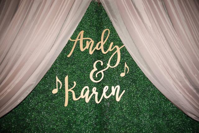 Closeup of Backdrop for Karen & Andy’s Wedding