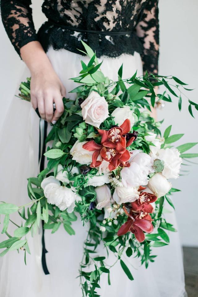 Closeup of Flowers Being Held for Spanish Nights