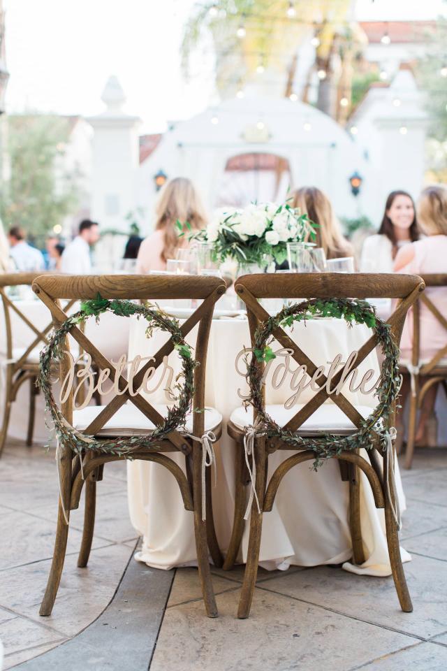 Better Together Chairs at Carly & Ben's Wedding
