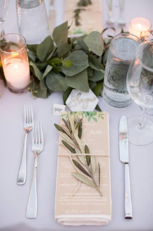 Placemat with Name Card for Kelly & Jason’s Wedding