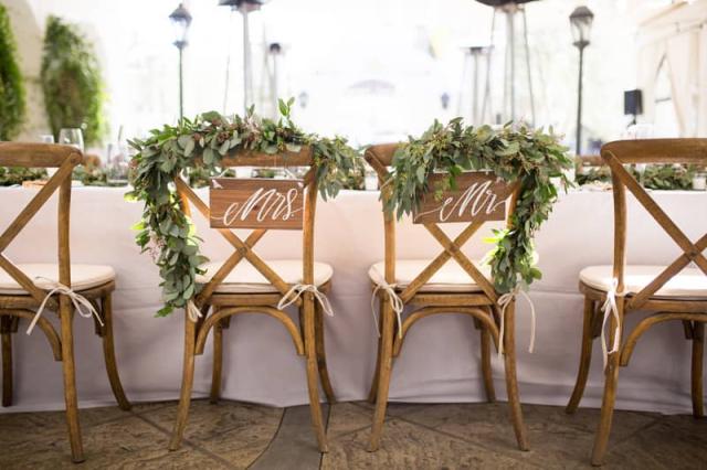 Bride & Groom, Mr & Mrs Chairs for Kelly & Jason’s Wedding