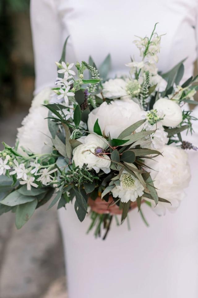 Close up of Bride's corsage for Danielle & Michael's Wedding