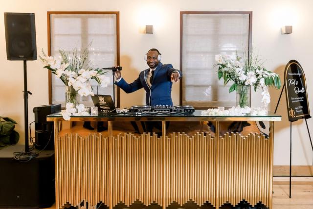 Shot of DJ and DJ booth for Daniella & Karl's Wedding