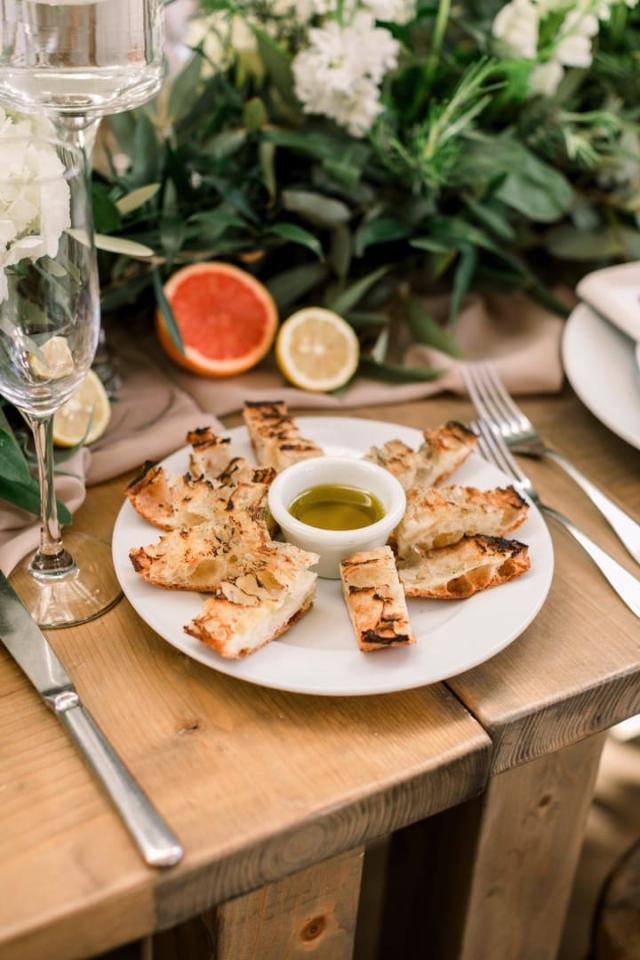 Photo of bread and olive oil for Danielle & Michael's Wedding