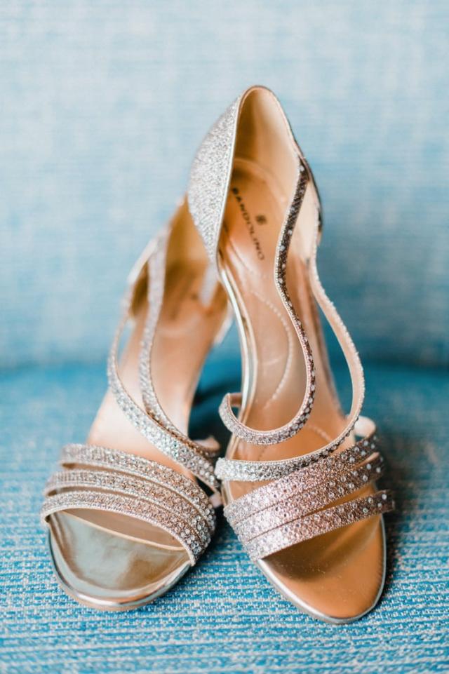 Bride's pair of high heeled shoes for Jennifer & Lars' Wedding