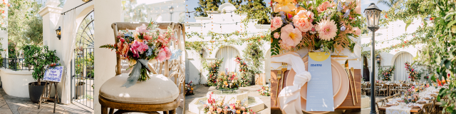 Villa & Vine Weddings, featuring floral decorations and seating arrangements